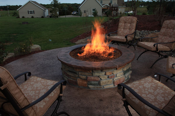 Gas Firepit with Custom Concrete Top